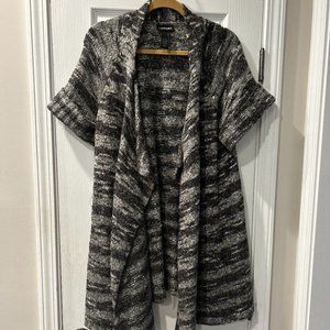 Black and white wool long cardigan from Lane Bryant (size 18/20)